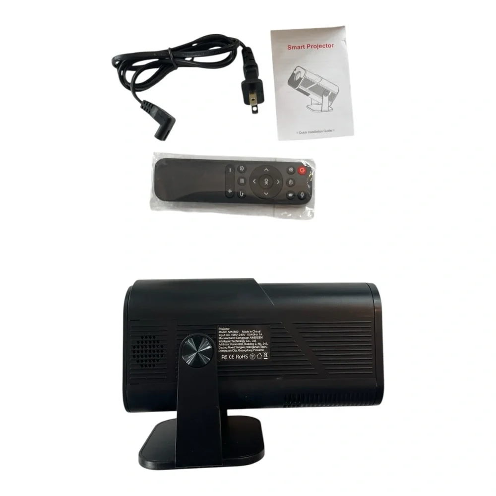 AMX500 Smart Auto Keystone Projector WIFI and Bluetooth 270° Rotatable MSRP $84